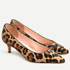 NWT-J CREW-Sophia pumps in leopard calf hair